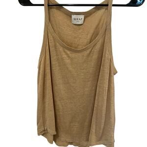 Wrap London Women's 100% Linen Tan Tank Top US Size 6 EUC